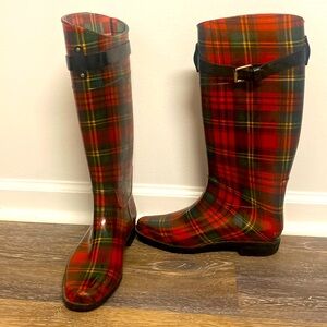 Ralph Lauren Stewart tartan tall rain boot